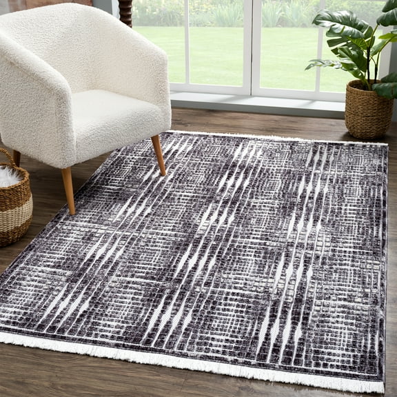 United Weavers Keya Jazmin Modern Geometric Accent Rug, Grey, 1'10" x 3'