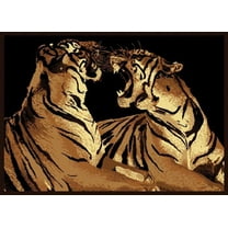 United Weavers Legends Area Rug 910-01450 Double Tigers Black Tigers Animals 5' 3" x 7' 2" Rectangle
