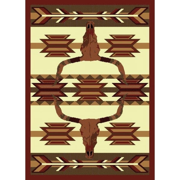 United Weavers Legends Area Rug 910-03730 Bone Arrow Black Bone 5' 3" x 7' 2" Rectangle