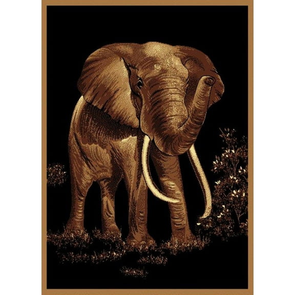United Weavers Legends Area Rug 910-04650 Elephant Black Africa Elephant 5' 3" x 7' 2" Rectangle