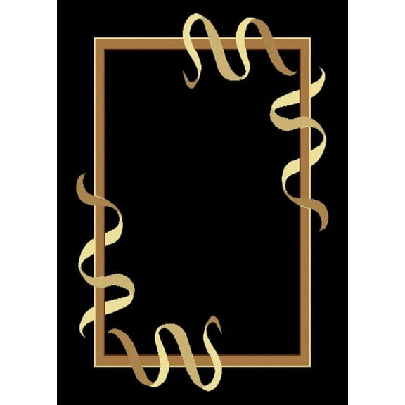 United Weavers Legends Area Rug 910-04750 Ribbons Black Ribbon Border 5' 3" x 7' 2" Rectangle