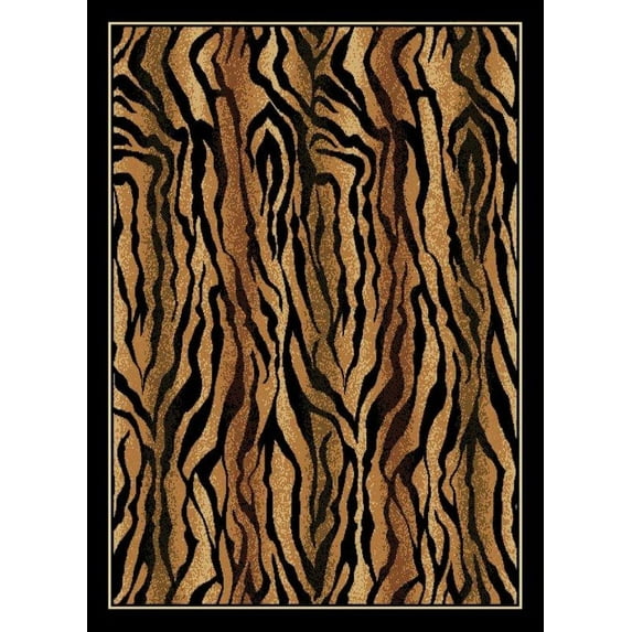 United Weavers Legends Area Rug 910-05750 Safari Skin Black Africa Tiger 5' 3" x 7' 2" Rectangle