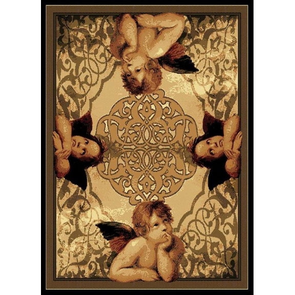 United Weavers Legends Area Rug 910-06850 Cherubs Black Cherubs Angels 5' 3" x 7' 2" Rectangle
