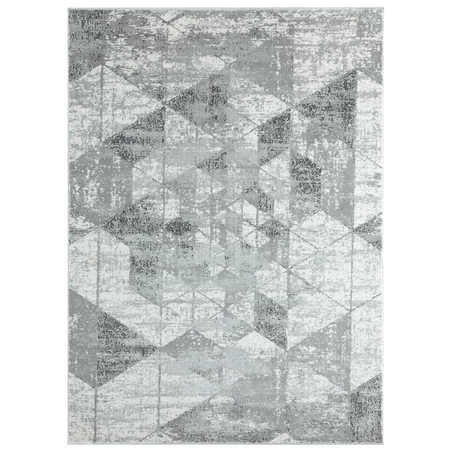 United Weavers Madrid Area Rug 4525 10272 Marbella Grey Shaded Diagonals 12' 6" x 15' Rectangle
