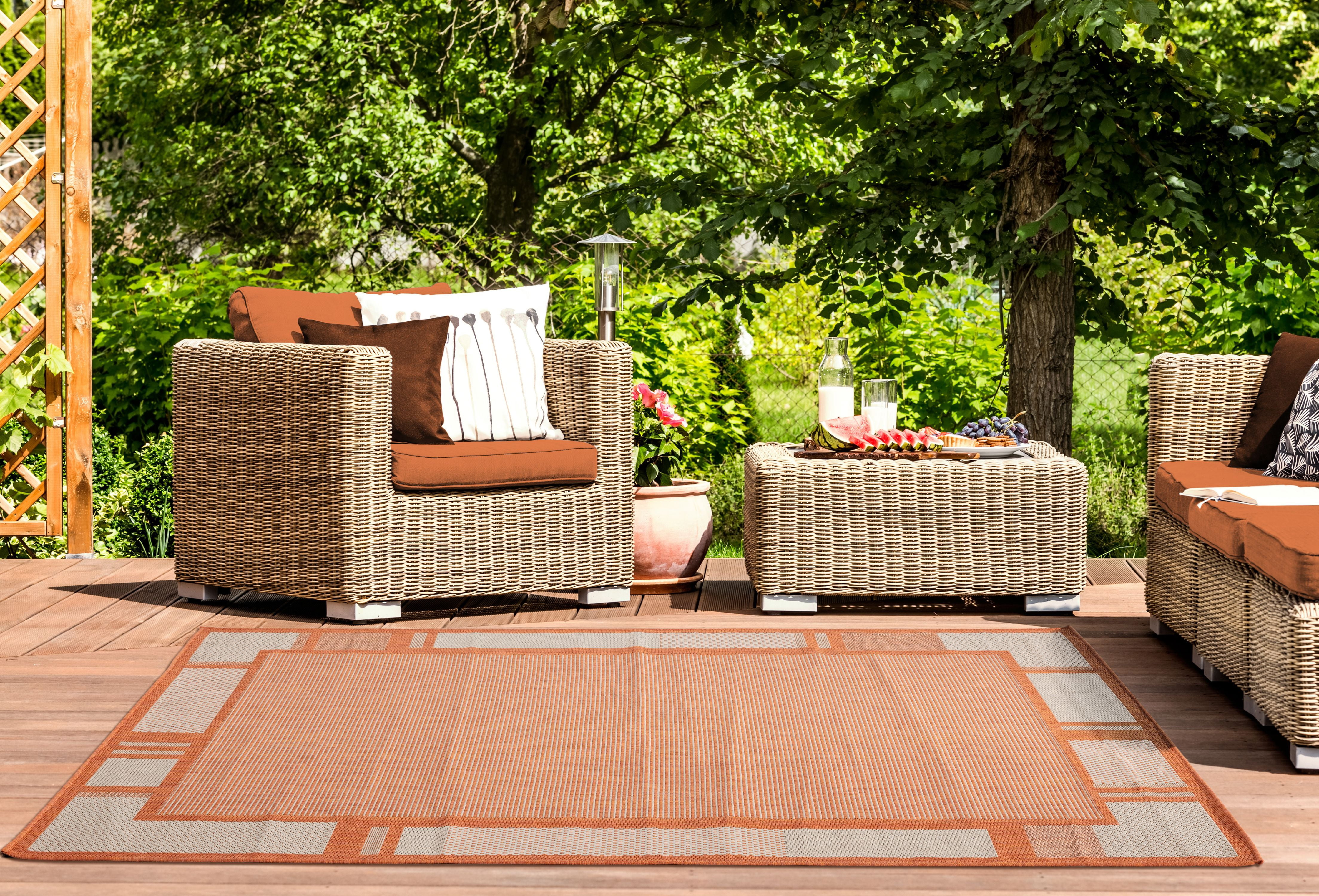 United Weavers Mali Dorothy Contemporary Border Area Rug, Orange, 5'3" x 7'6"