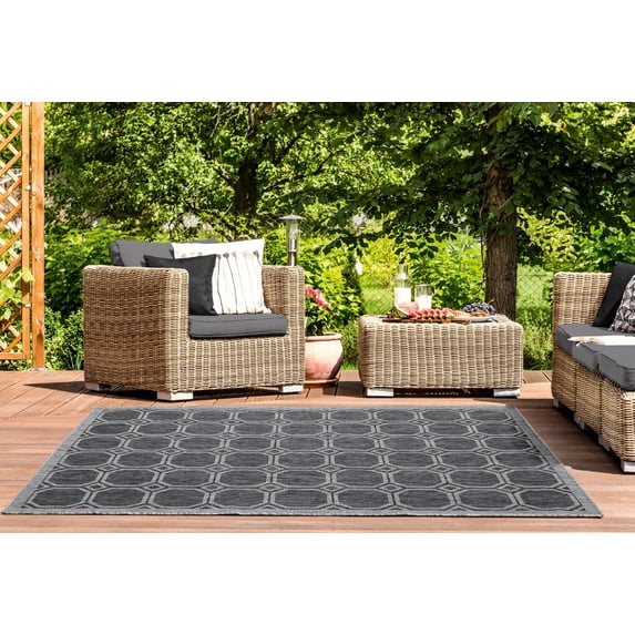 United Weavers Mali Madina Contemporary Geometric Area Rug, Black, 7'10" x 10'6"
