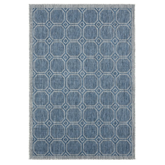 United Weavers Mali Madina Contemporary Geometric Area Rug, Blue, 5'3" x 7'6"