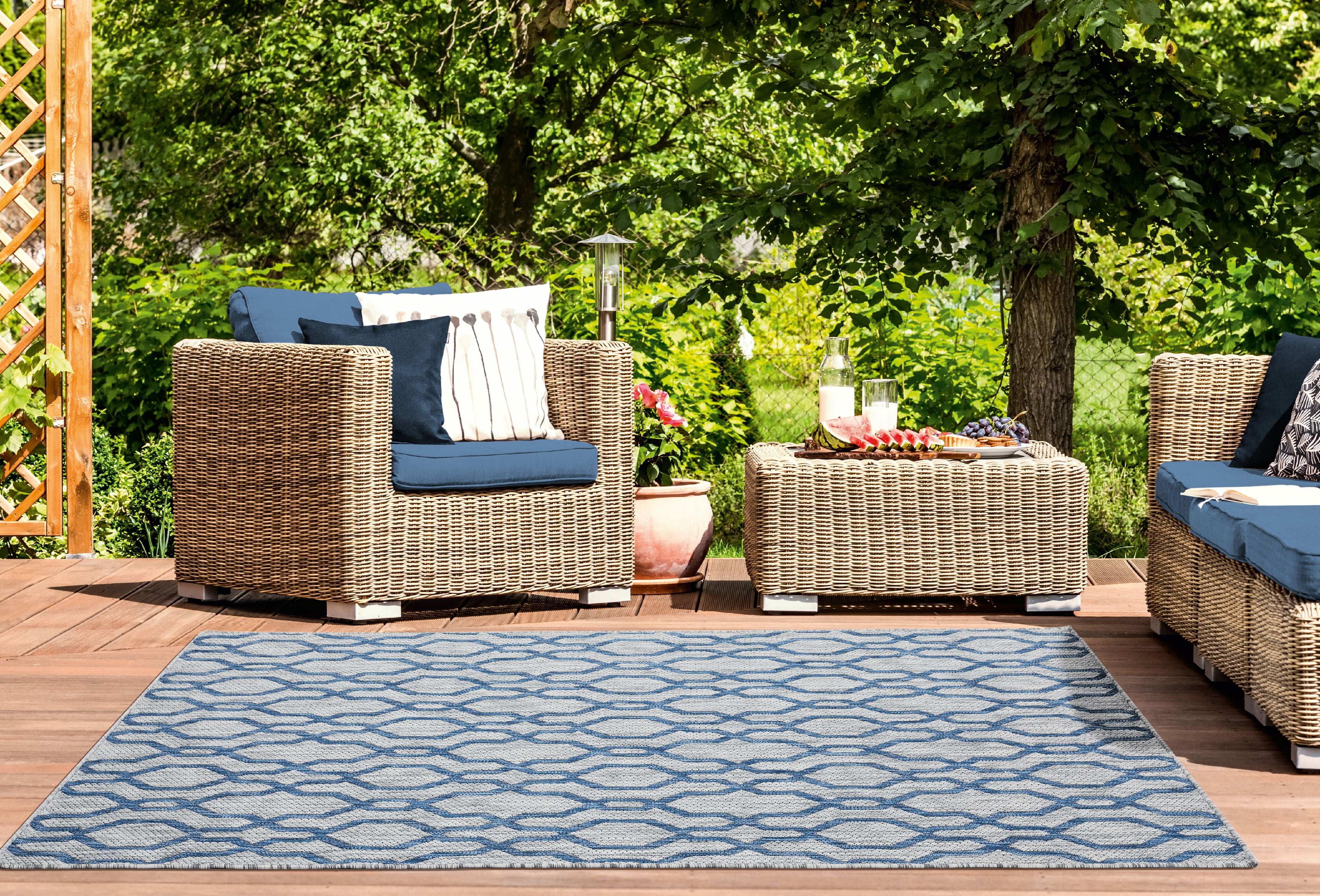 United Weavers Mali Valhalla Contemporary Geometric Area Rug, Blue, 7'10" x 10'6"