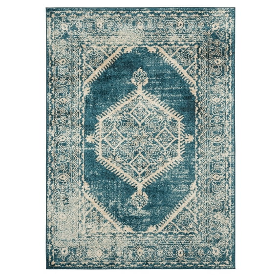 United Weavers Marrakesh Area Rug 3801 30362 Malek Cerulean Ornate Diamonds 2' 7" x 7' 2" Rectangle