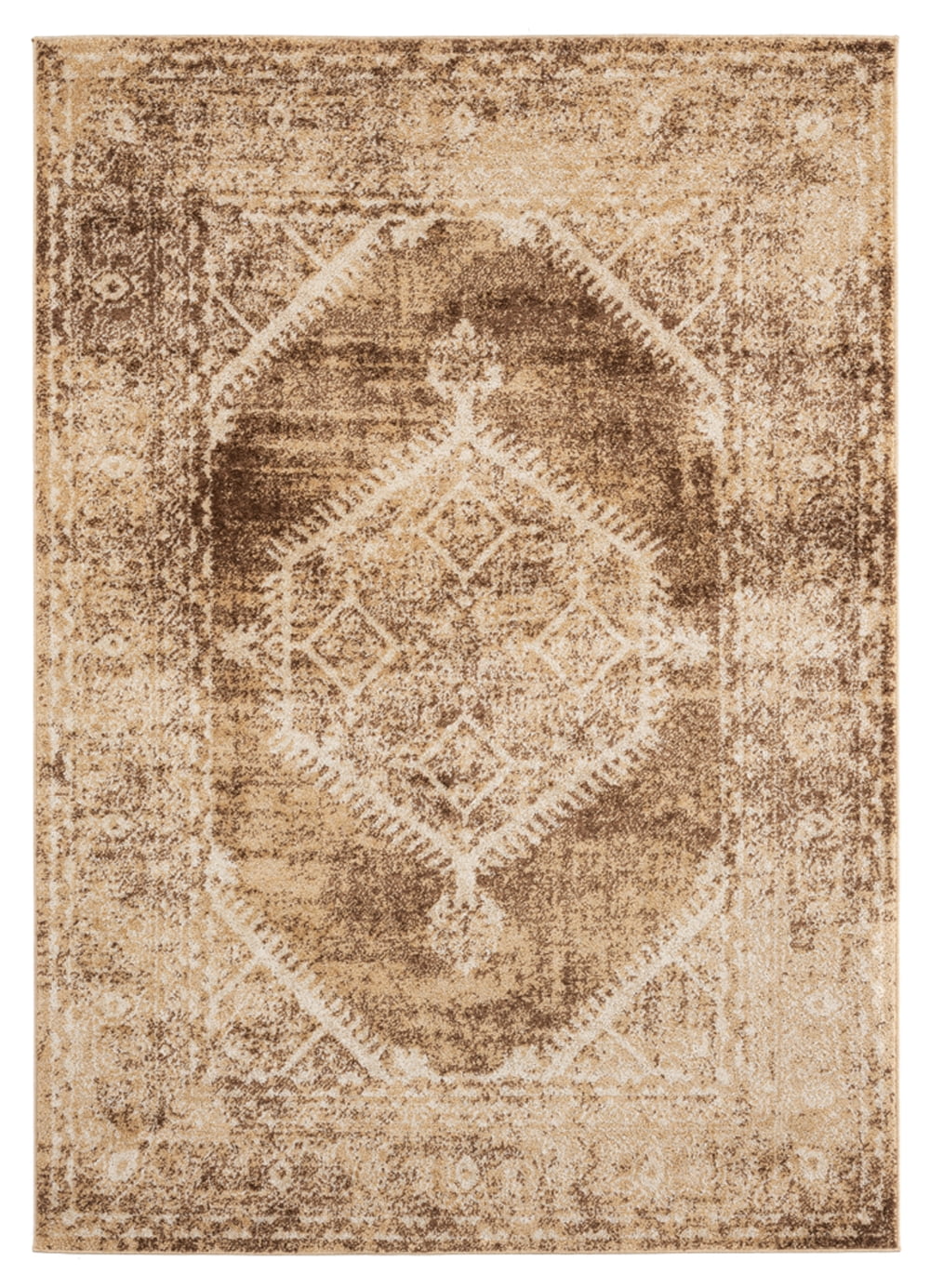 Brown Plaid Round Rug