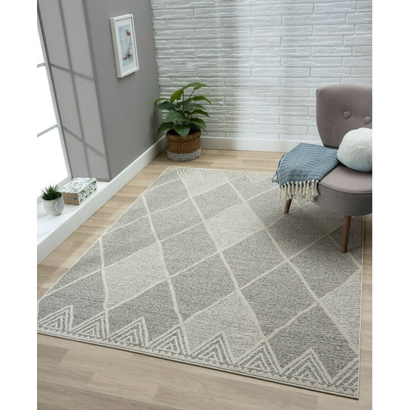 United Weavers Milana Fleur Modern Geomtric Accent Rug, Taupe, 1'10" x 3'