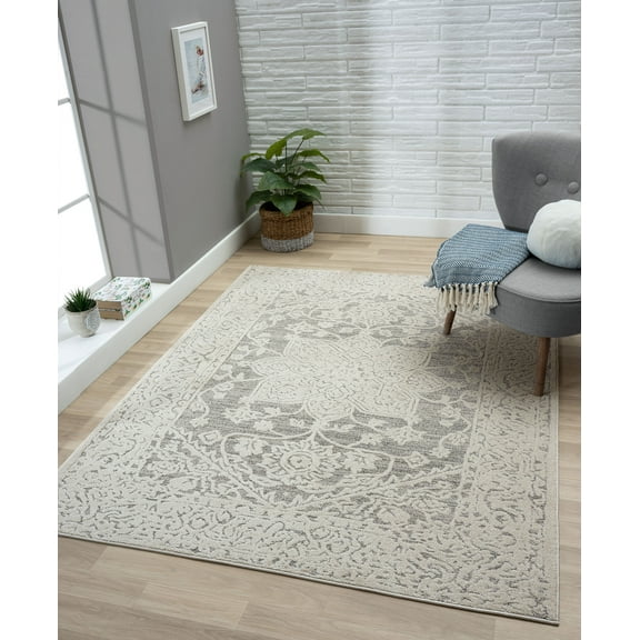 United Weavers Milana Meara Transitional Medallion Runner Rug, Taupe, 2'7" x 7'2"