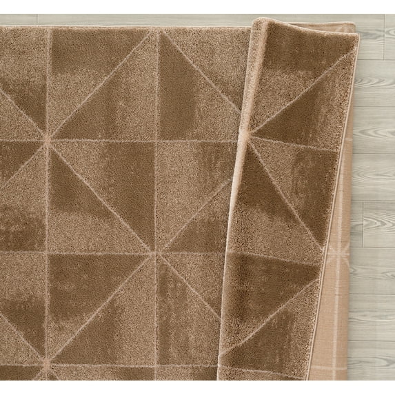 United Weavers Mystique Area Rug 1955-02226 Rune Beige Gradient Triangles 5' 3" x 7' 2" Rectangle
