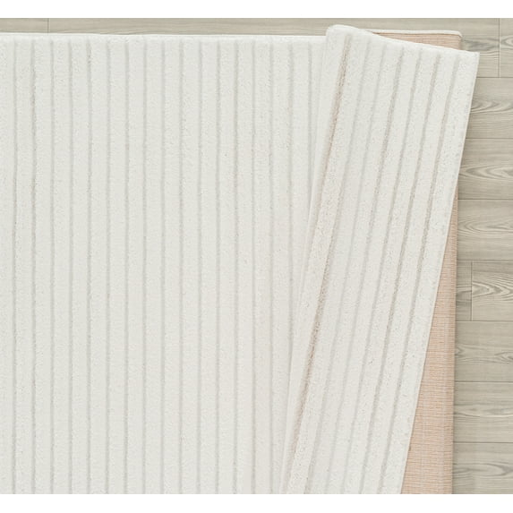 United Weavers Mystique Area Rug 1955-02599 Baird White Rows Banded