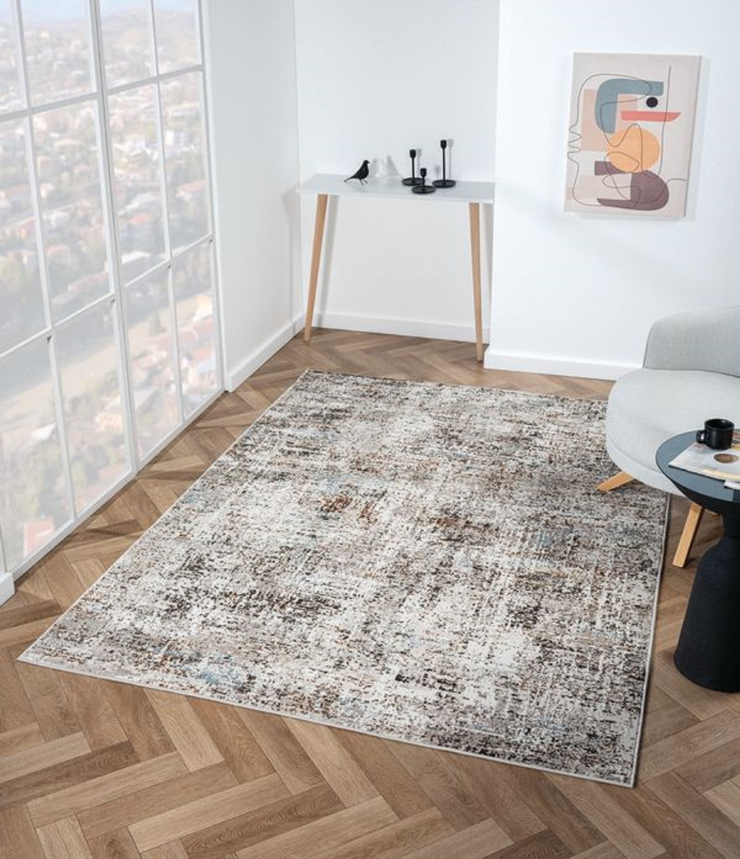 United Weavers Nelson Anya Modern Abstract Area Rug, Blue, 5'3" x 7'2"