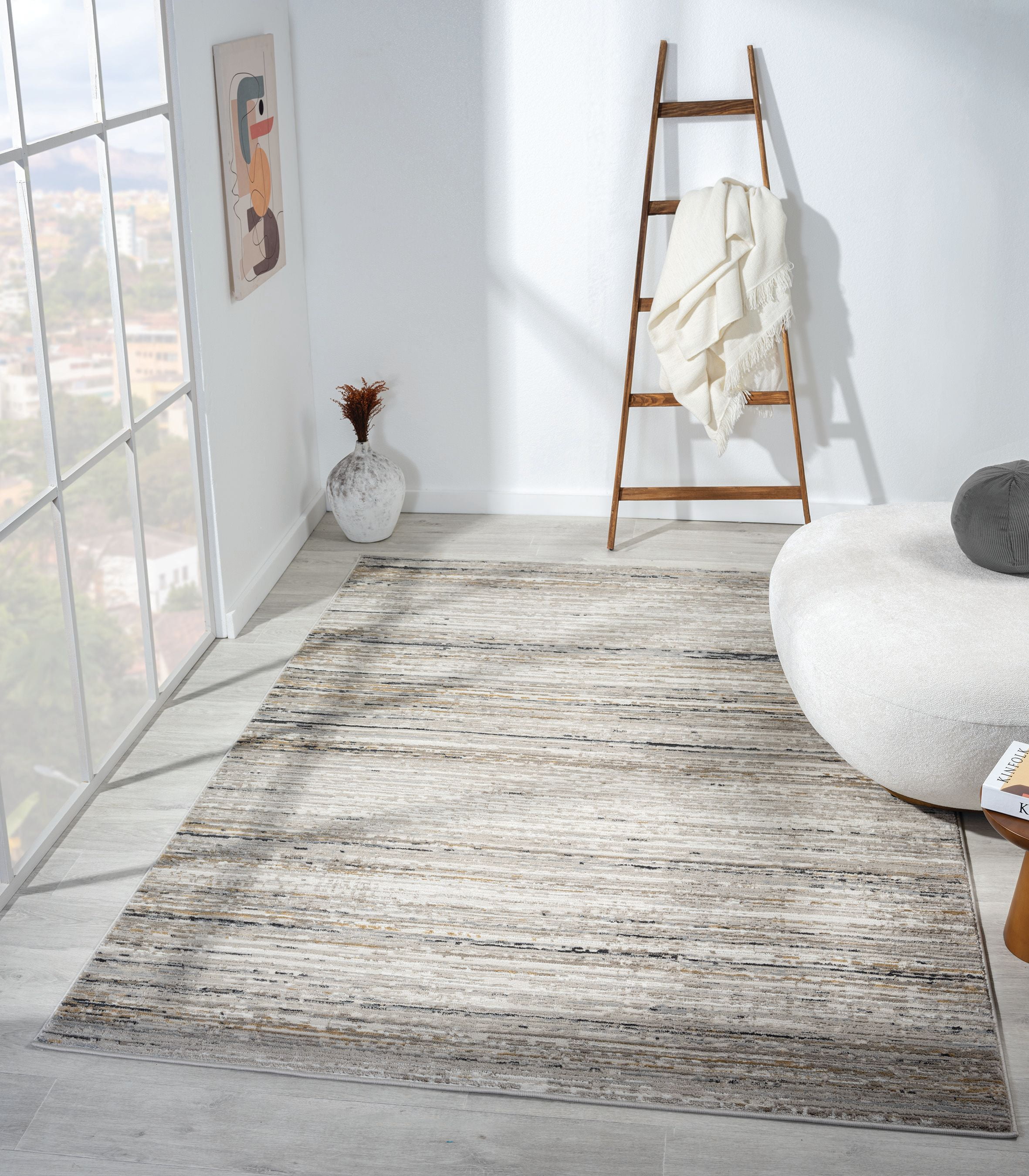 United Weavers Nelson Lalit Modern Abstract Accent Rug, Beige, 1'10" x 3'