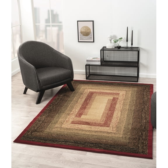 United Weavers Plateau Meadows Transitional Border Area Rug, Red, 5'3" x 7'2"