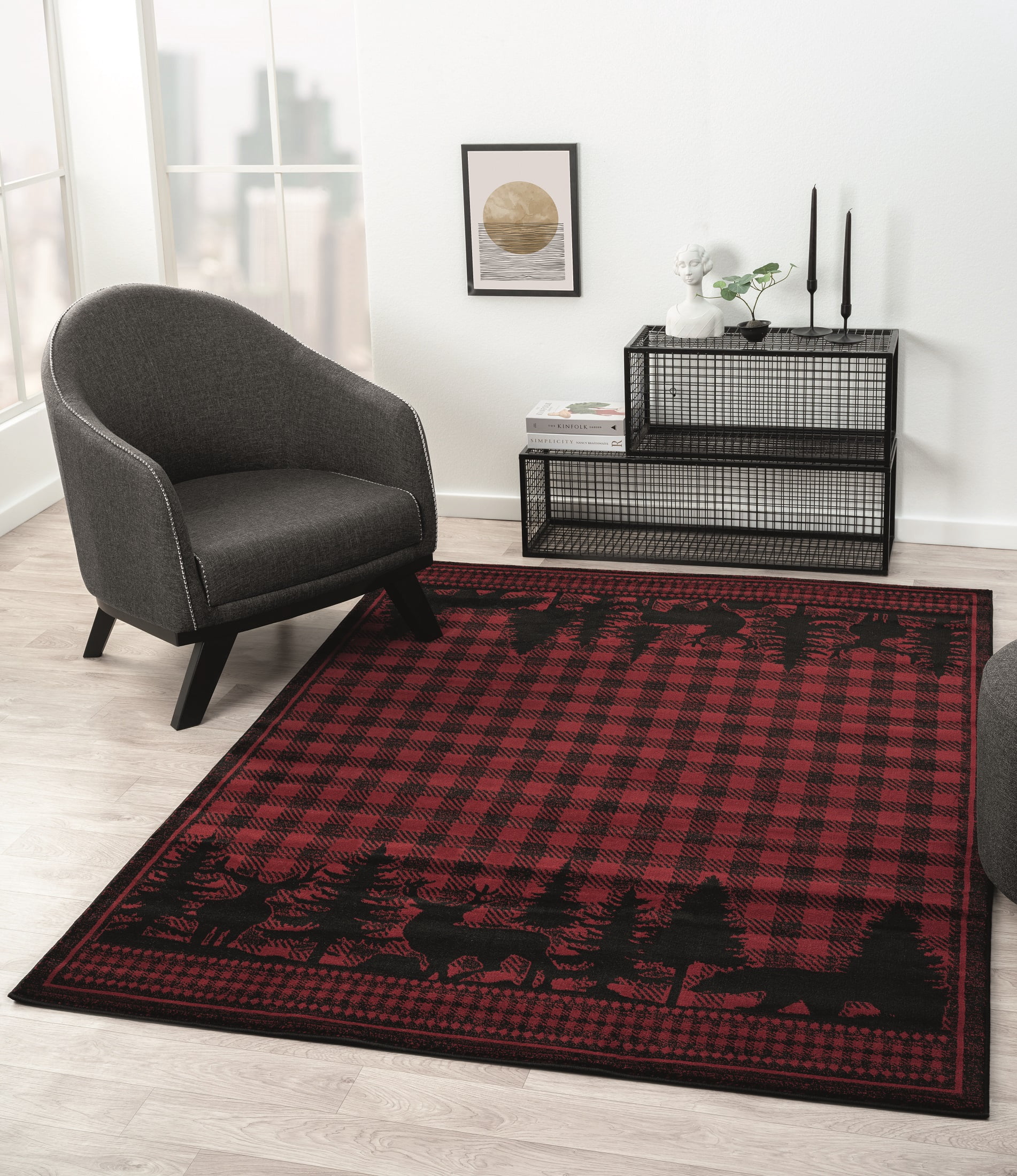 United Weavers Plateau Timber Lodge Nature Accent Rug, Red, 1'10" x 3'