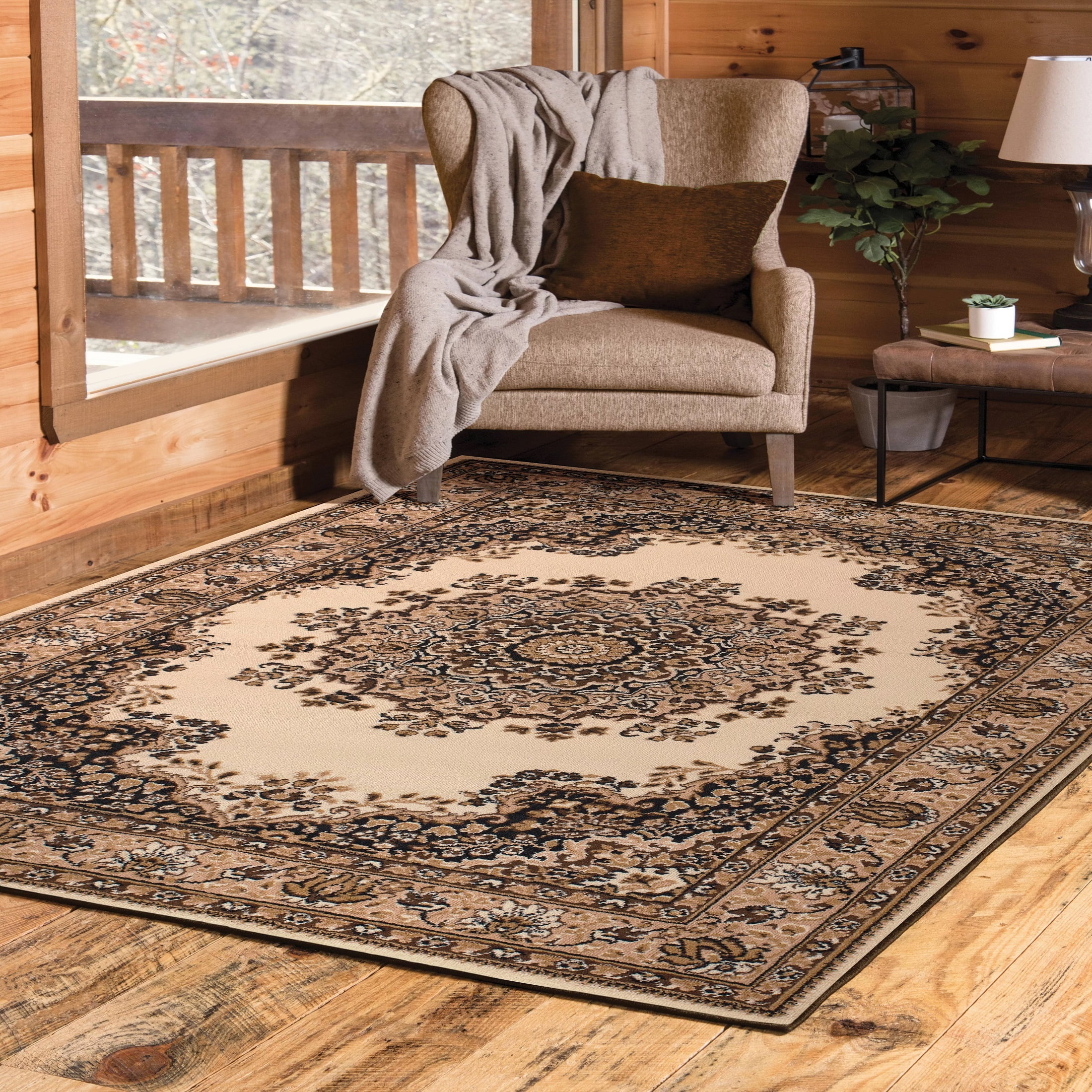 United Weavers Plaza Felicity Accent Rug, Medallion Pattern, Ivory, 1'11" X 3'3"