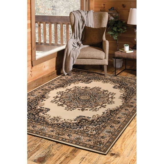 United Weavers Plaza Felicity Area Rug, Medallion Pattern, Ivory, 7'10" X 10'6"
