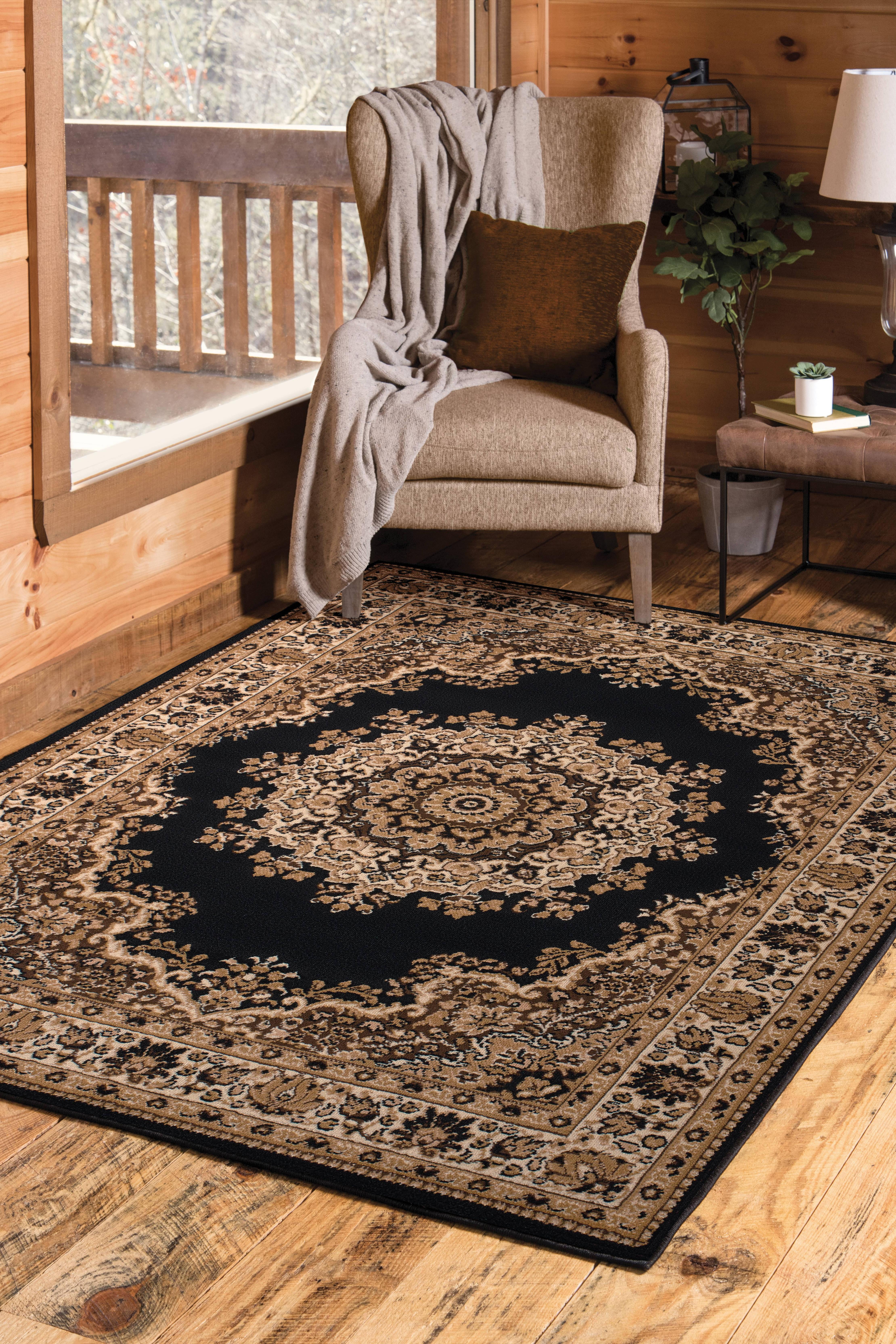 United Weavers Plaza Felicity Runner Rug, Medallion Pattern, Black, 2'3 X 7'2"