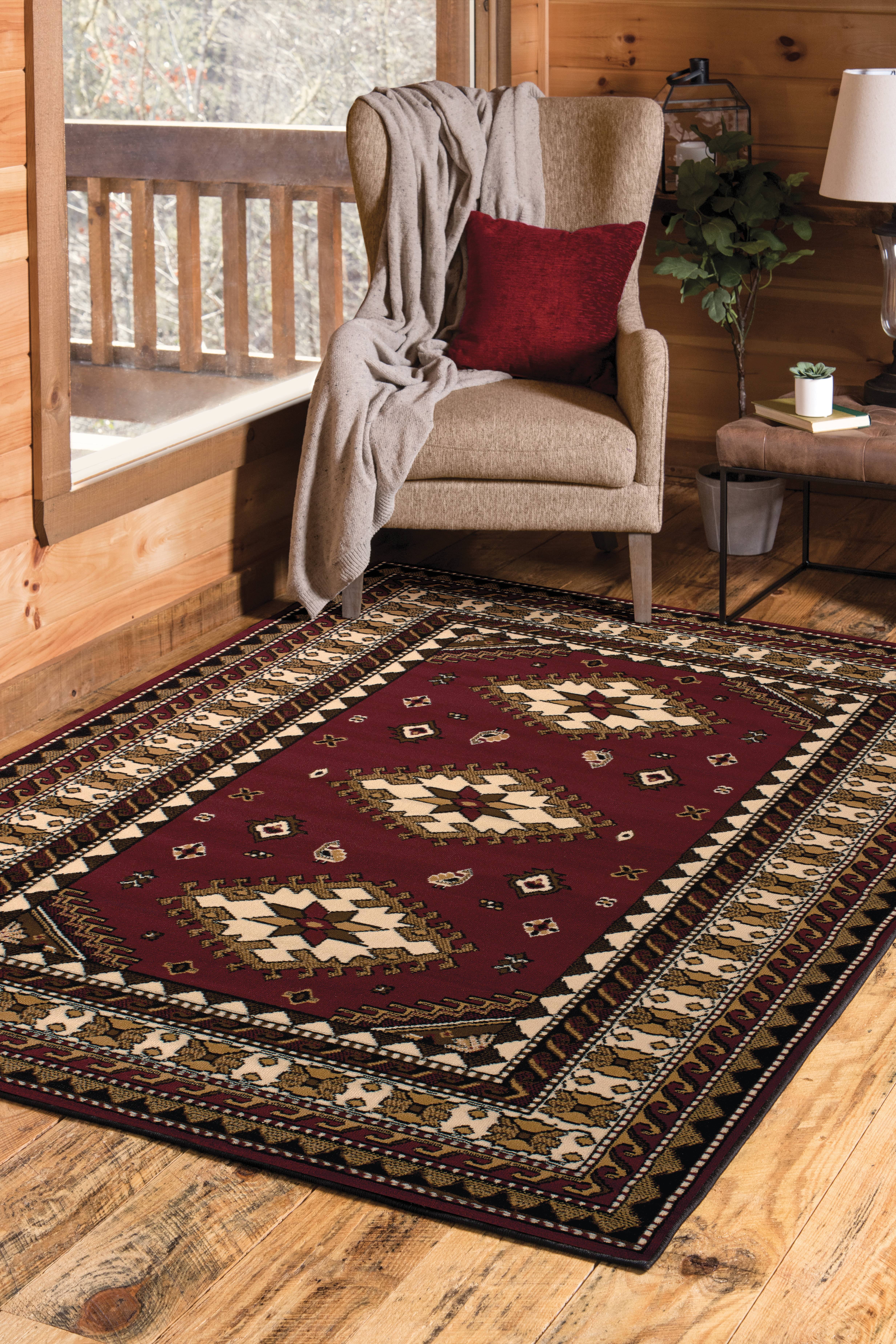 United Weavers Plaza Fleur Runner Rug, Bordered Pattern, Burgundy, 2'3 X 7'2"