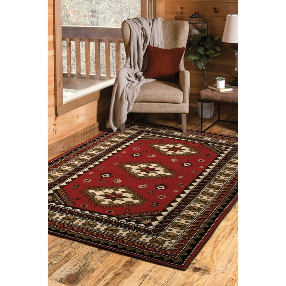 United Weavers Plaza Fleur Runner Rug, Bordered Pattern, Red, 2'3 X 7'2"