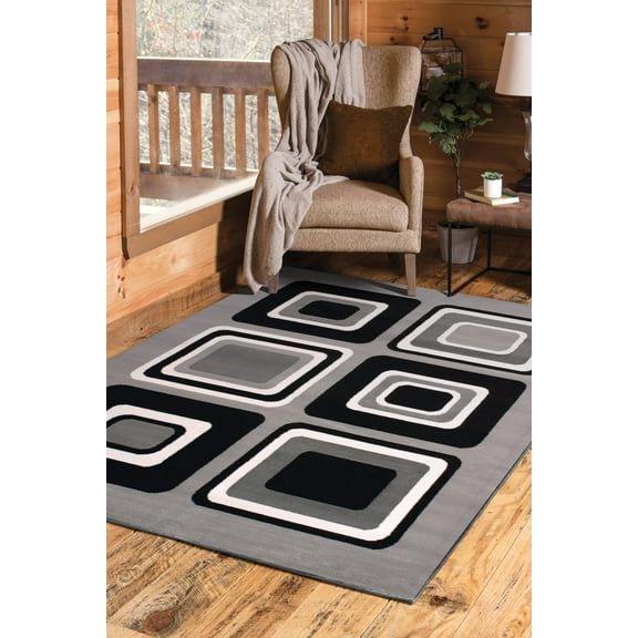 United Weavers Plaza Florence Area Rug, Geometric Pattern, Silver, 5'3" x 7'2"