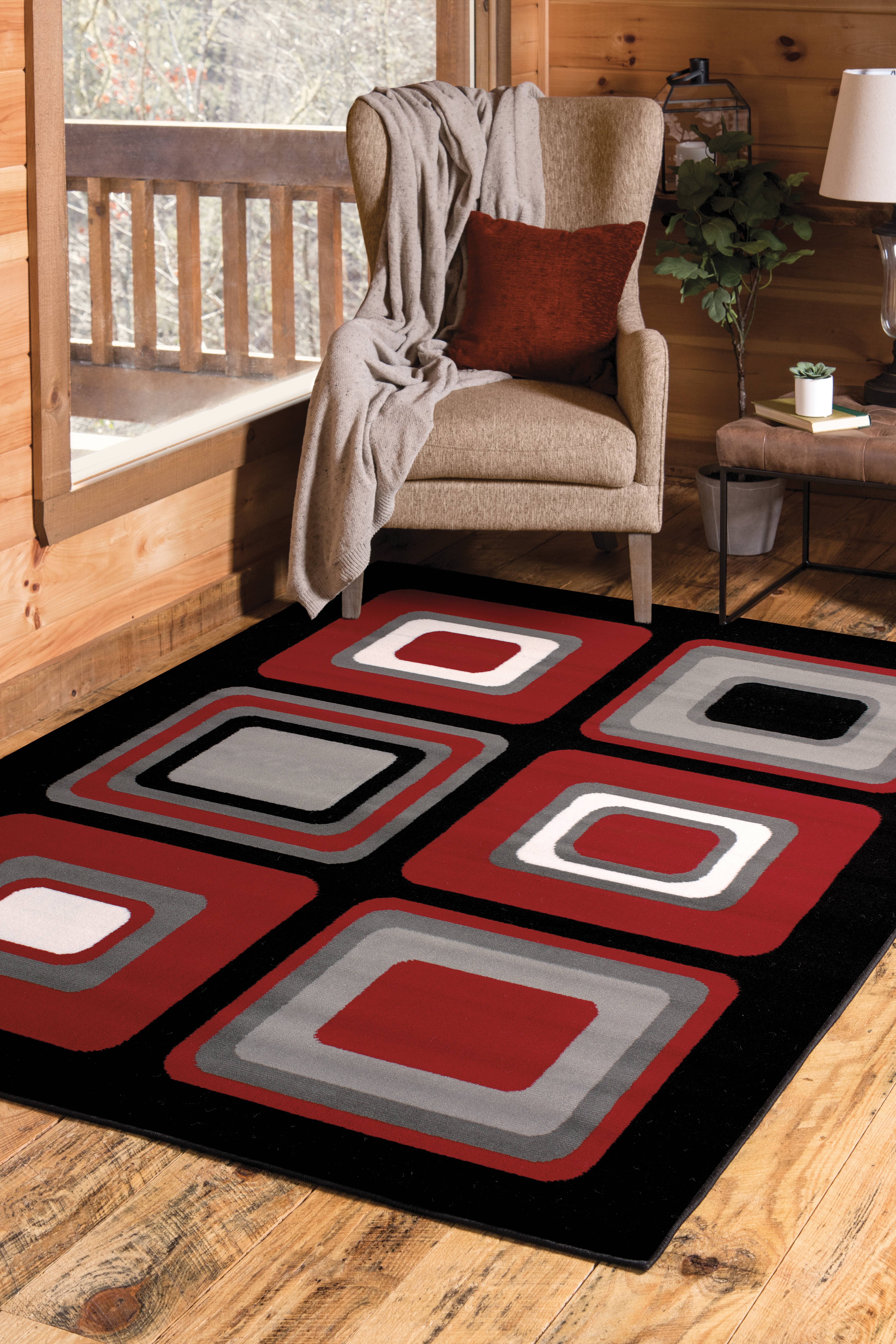 United Weavers Plaza Florence Runner Rug, Geometric Pattern, Red, 2'3 X 7'2"