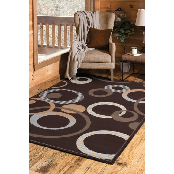United Weavers Plaza Francoise Area Rug, Geometric Pattern, Chocolate, 7'10" X 10'6"