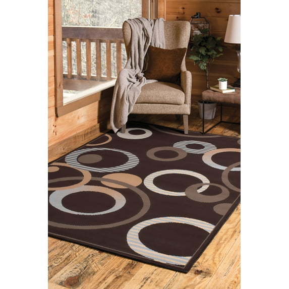 United Weavers Plaza Francoise Runner Rug, Geometric Pattern, Chocolate, 2'3 X 7'2"