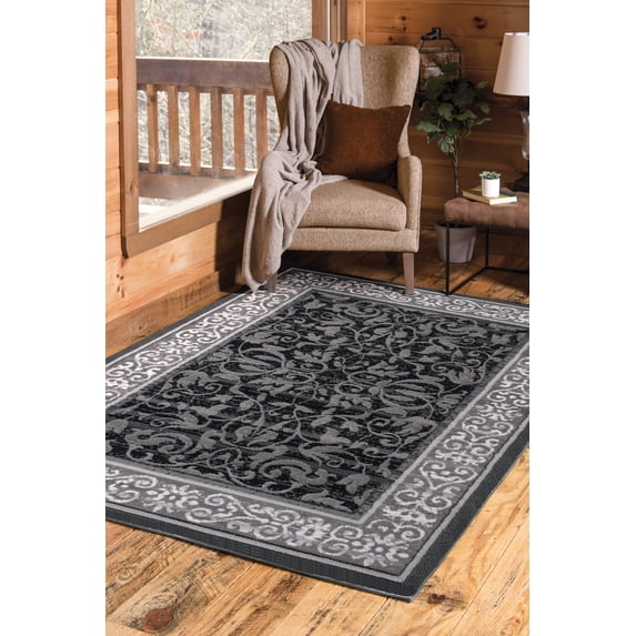 United Weavers Plaza Genevieve Area Rug, Bordered Pattern, Grey, 5'3" x 7'2"