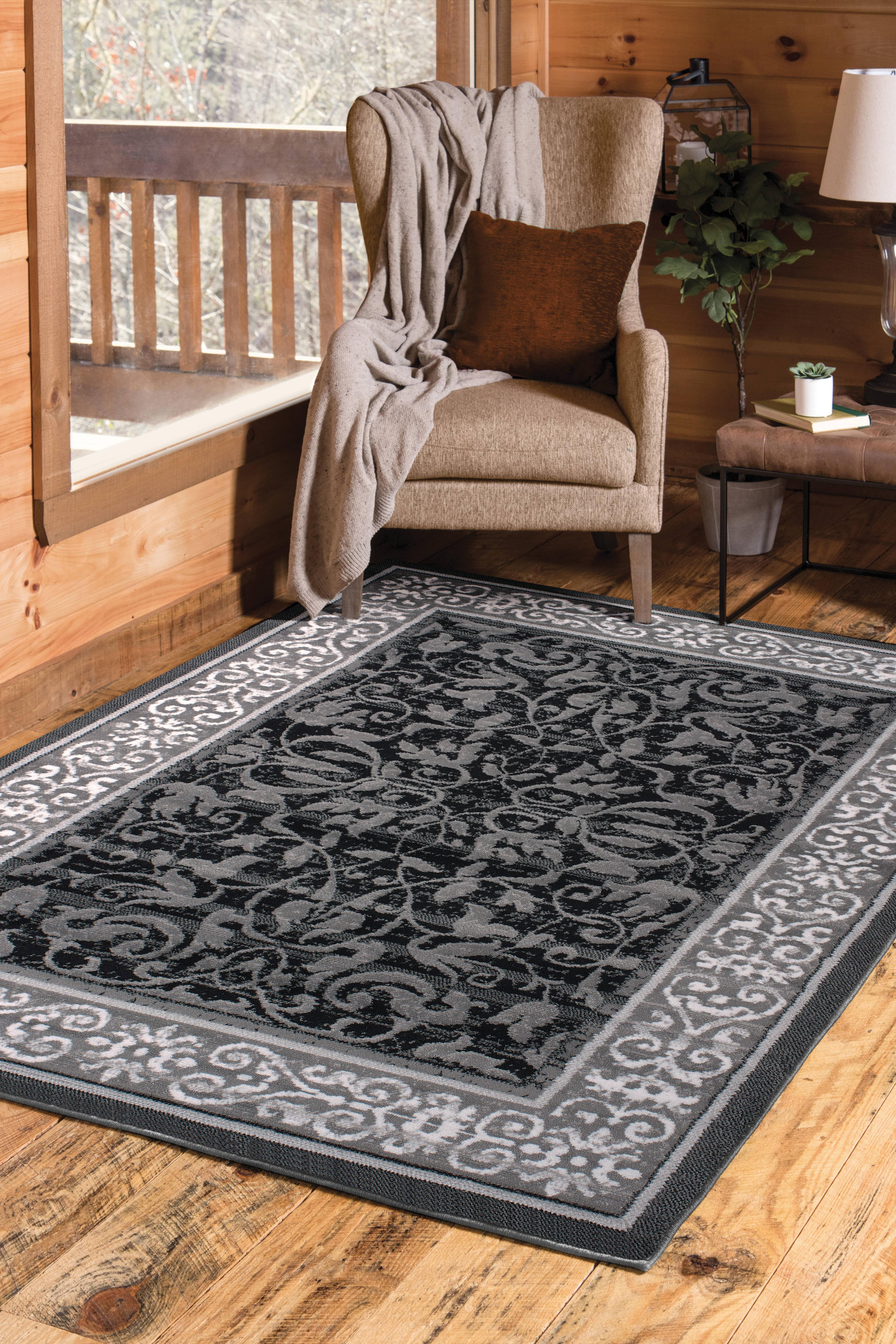 United Weavers Plaza Genevieve Runner Rug, Bordered Pattern, Grey, 2'3 X 7'2"