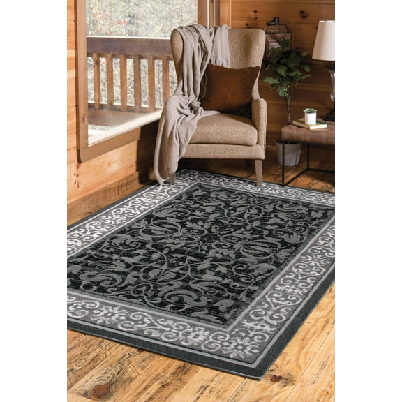 United Weavers Plaza Genevieve Runner Rug, Bordered Pattern, Grey, 2'3 X 7'2"