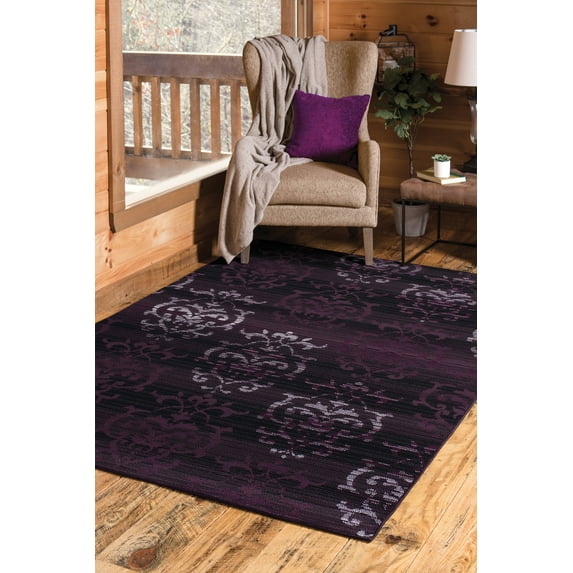 United Weavers Plaza Georgina Accent Rug, Medallion Pattern, Plum, 1'11" X 3'3"