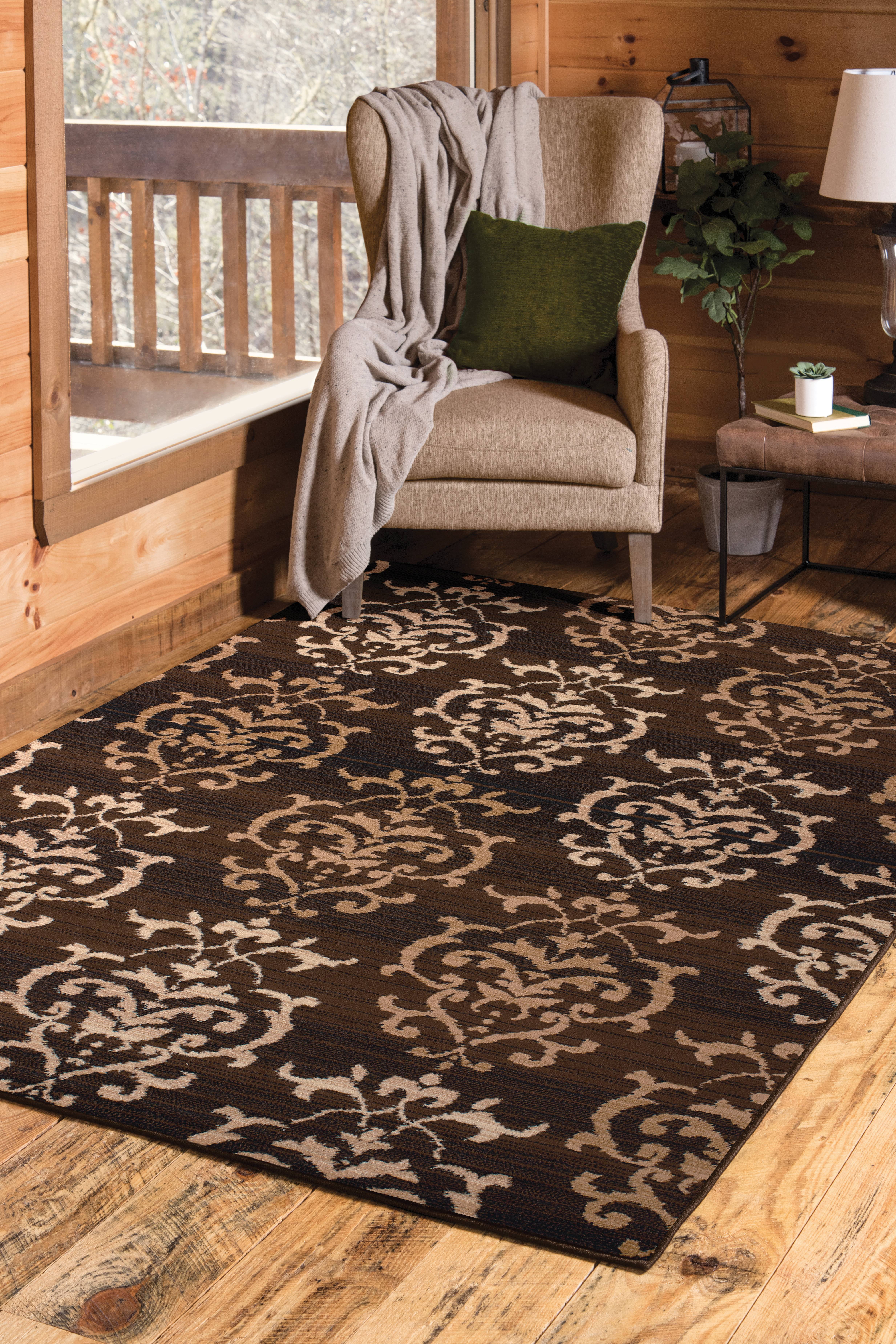 Dallas Countess Brown and Ivory Synthetic 5' x 7' Area Rug
