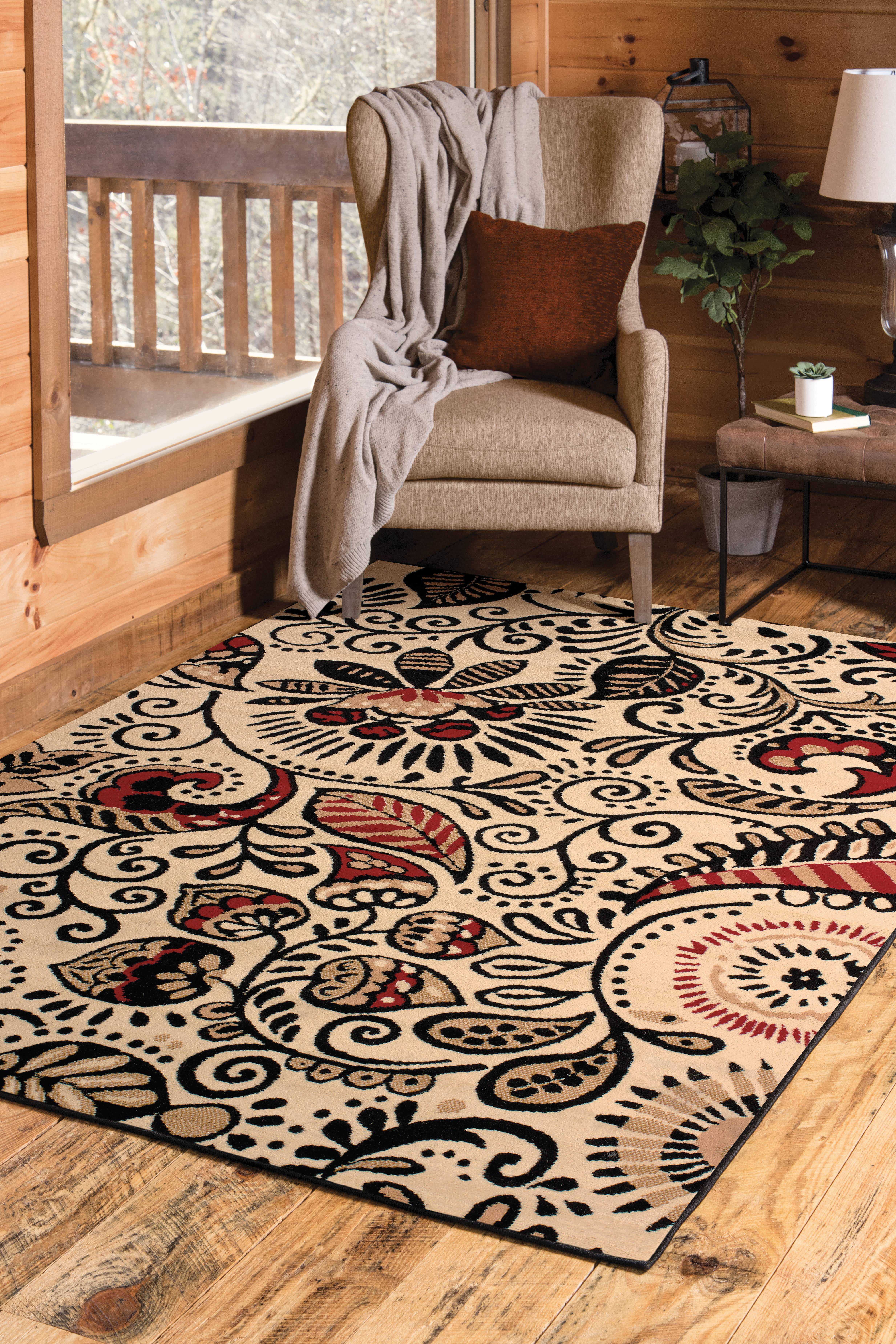 United Weavers Plaza Gina Runner Rug, Paisley Pattern, Ivory, 2'3 X 7'2"