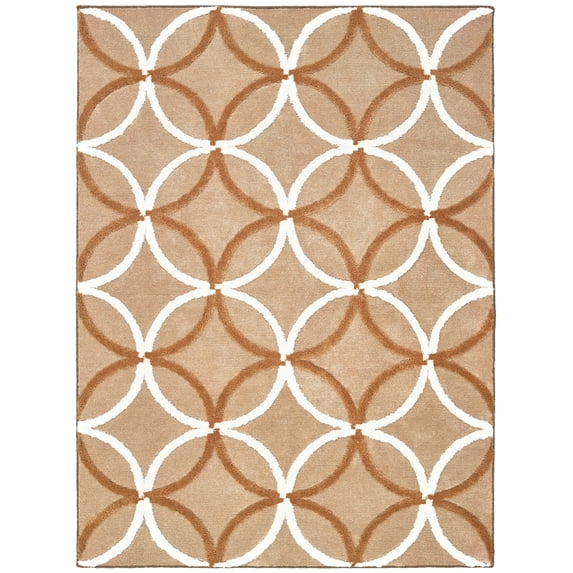 United Weavers Pure Area Rug 2320-30326 Triquetra Beige Circles Diamonds