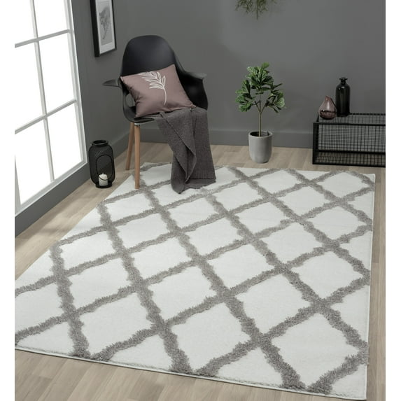United Weavers Queensland Cinzia Geometric Shag Runner Rug, Taupe, 2'7" X 7'2"
