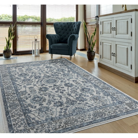 United Weavers Rasbora Arowana Traditional Bordered Area Rug, Blue, 7'10" x 7'10"