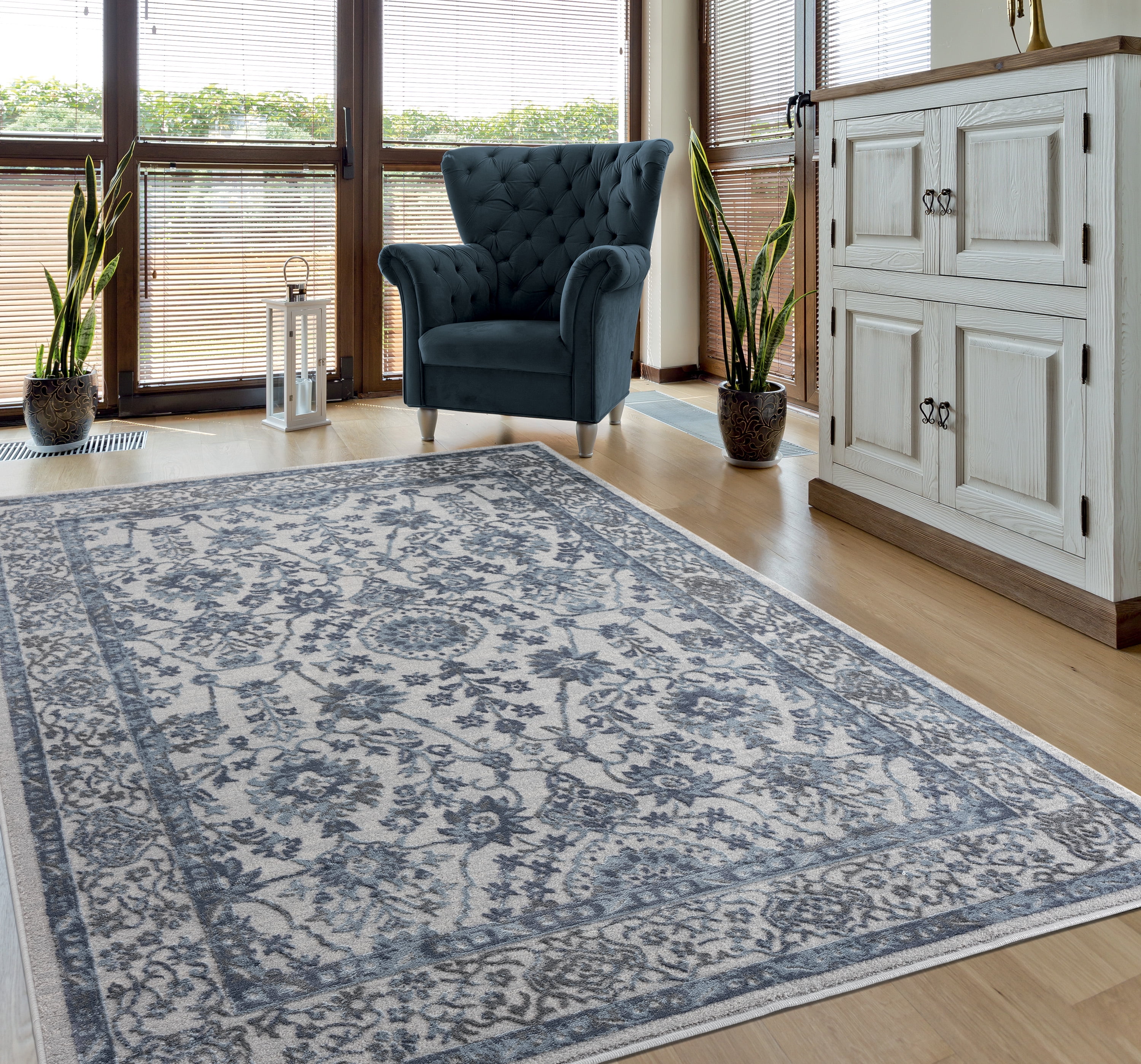 United Weavers Rasbora Arowana Traditional Bordered Area Rug, Grey, 9'10" x 13'2"