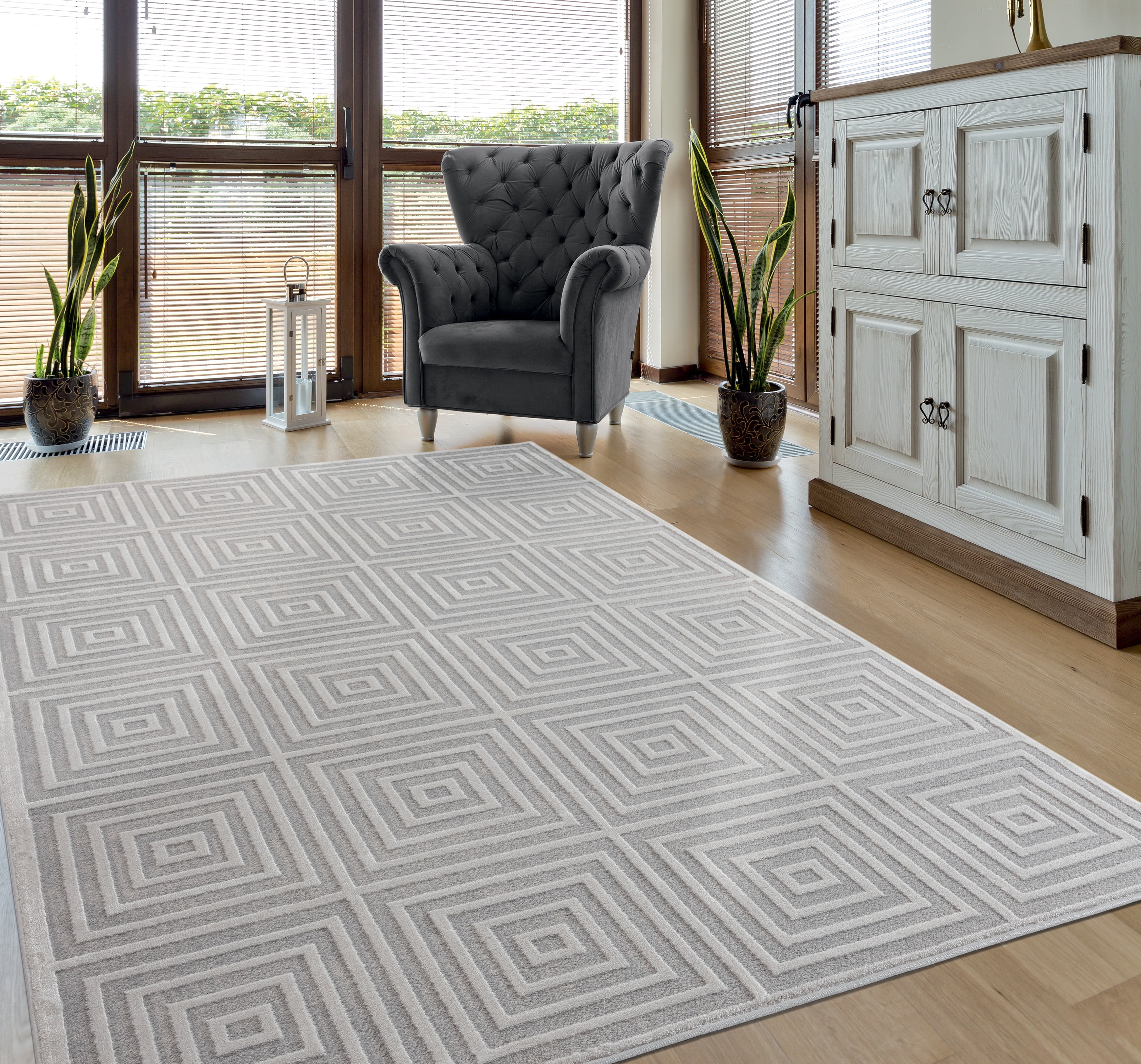 United Weavers Rasbora Piraya Contemporary Geometric Accent Rug, Sand, 1'11" x 3'