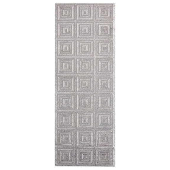 United Weavers Rasbora Piraya Contemporary Geometric Area Rug, Silver, 5'3" x 7'2"