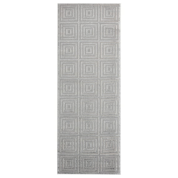 United Weavers Rasbora Piraya Contemporary Geometric Area Rug, Silver, 5'3" x 7'2"