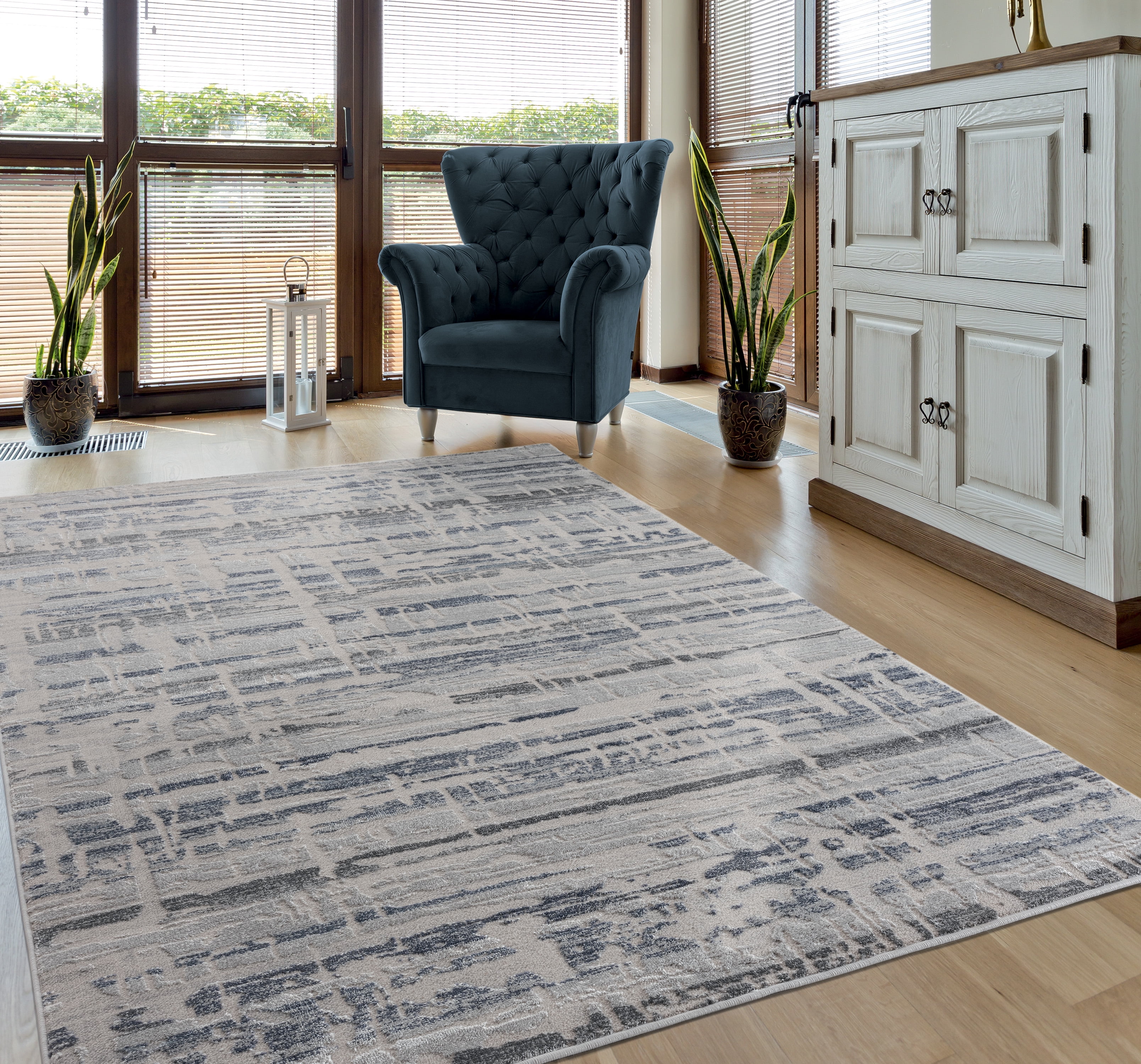 United Weavers Rasbora Sierra Contemporary Abstract Accent Rug, Blue, 1'11" x 3'