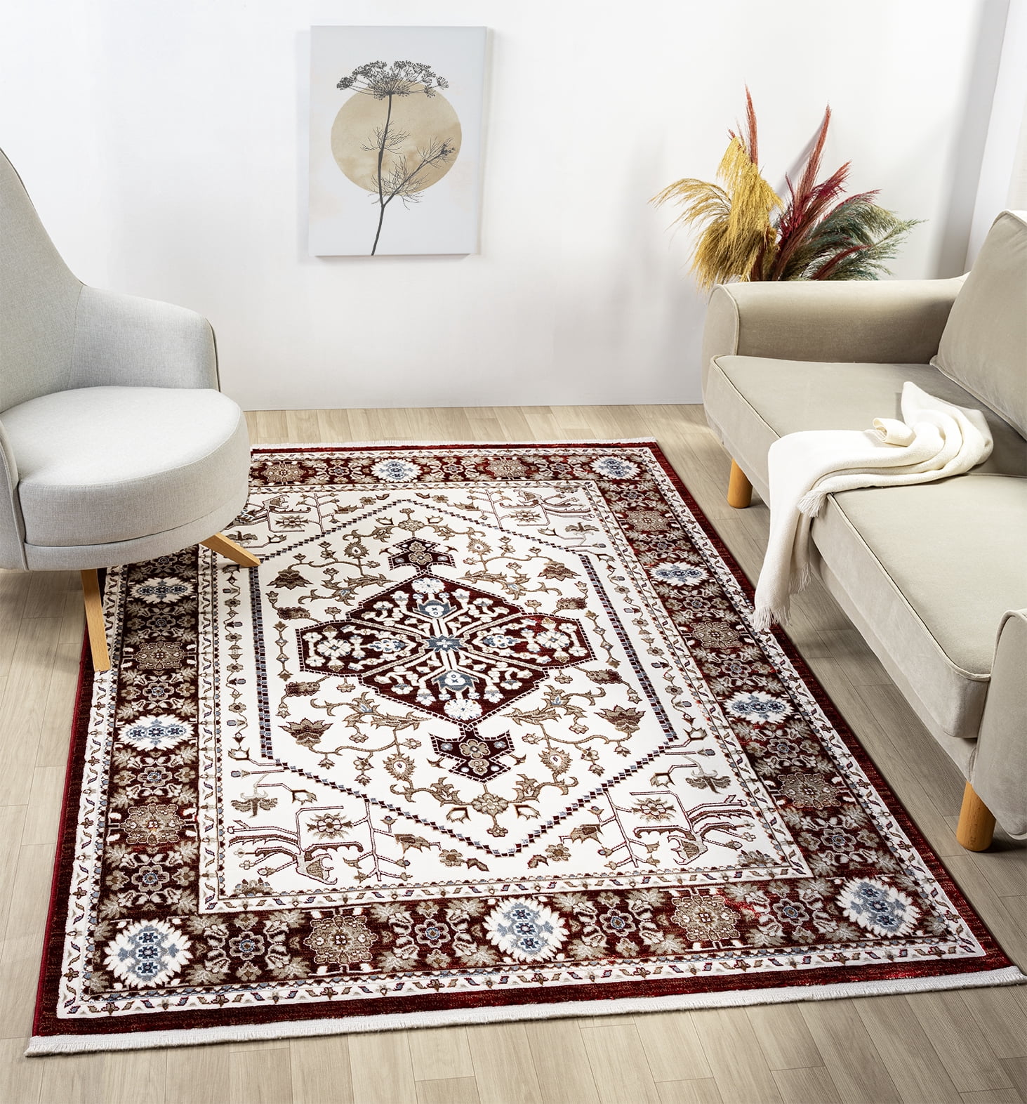 United Weavers Riviera Delphine Burgundy Runner Rug 2'7" x 7'2"