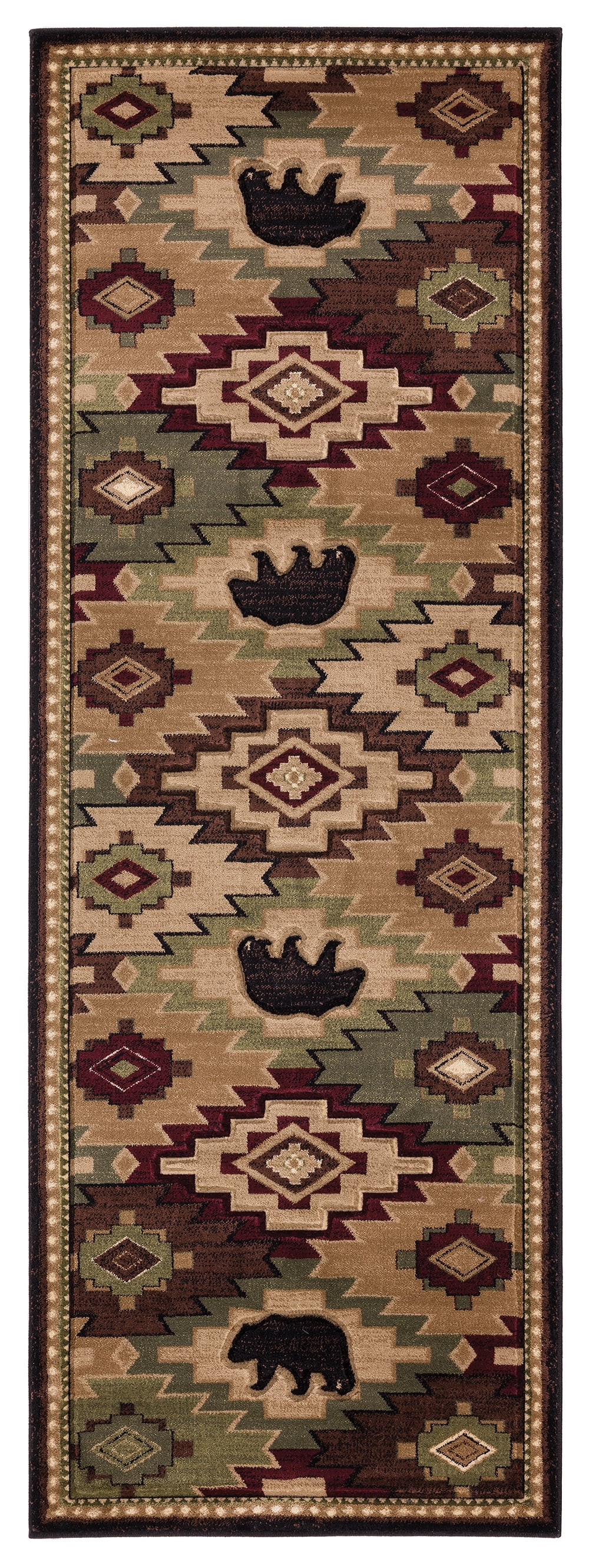 United Weavers Rustic Forest Aztec Diamond Multi Hand-Carved Area Rug or Runner