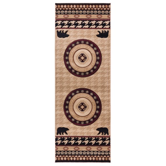 United Weavers Rustic Forest Benson Beige Hand-Carved Area Rug or Runner