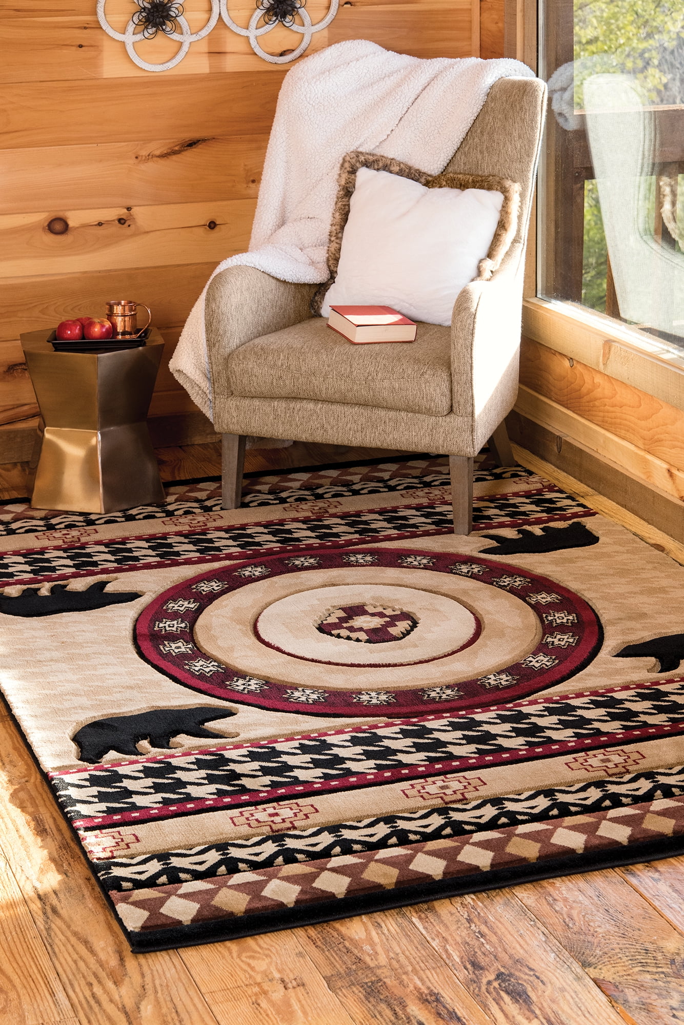 United Weavers Rustic Forest Benson Lodge Animal Area Rug, Beige, 7'10" x 10'6"