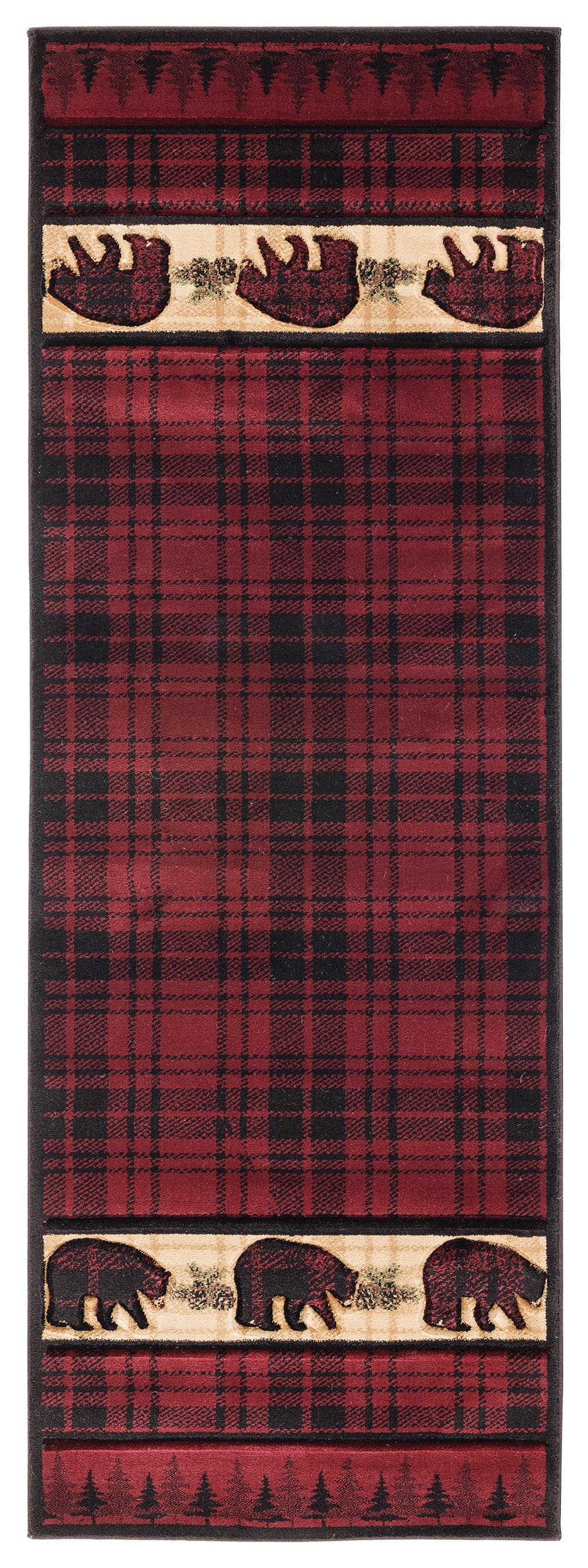 United Weavers Rustic Forest Bullhead City Burgundy Hand-Carved Area Rug or Runner